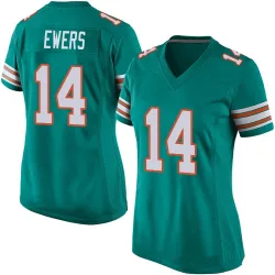 Women's Quinn Ewers Miami Dolphins No.14 Game Alternate Jersey - Aqua