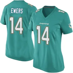 Women's Quinn Ewers Miami Dolphins No.14 Game Team Color Jersey - Aqua