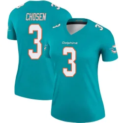 Women's Robbie Chosen Miami Dolphins No.3 Legend Jersey - Aqua