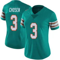 Women's Robbie Chosen Miami Dolphins No.3 Limited Alternate Vapor Untouchable Jersey - Aqua