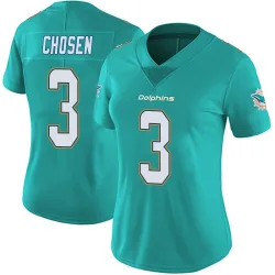 Women's Robbie Chosen Miami Dolphins No.3 Limited Team Color Vapor Untouchable Jersey - Aqua