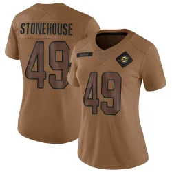 Women's Ryan Stonehouse Miami Dolphins No.49 Limited 2023 Salute To Service Jersey - Brown
