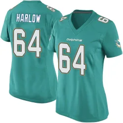 Women's Sean Harlow Miami Dolphins No.64 Game Team Color Jersey - Aqua
