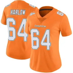 Women's Sean Harlow Miami Dolphins No.64 Limited Color Rush Jersey - Orange