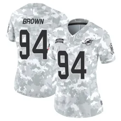 Women's Shakel Brown Miami Dolphins No.94 Limited 2024 Salute to Service Jersey - Arctic Camo