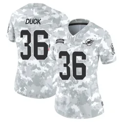 Women's Storm Duck Miami Dolphins No.36 Limited 2024 Salute to Service Jersey - Arctic Camo