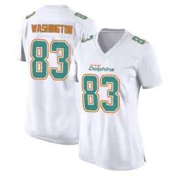 Women's Tahj Washington Miami Dolphins No.83 Game Fashion Jersey - White