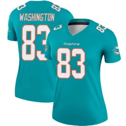 Women's Tahj Washington Miami Dolphins No.83 Legend Jersey - Aqua