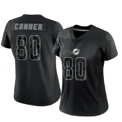 Women's Tanner Conner Miami Dolphins No.80 Limited Reflective Jersey - Black