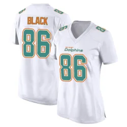 Women's Tarik Black Miami Dolphins No.86 Game Fashion Jersey - White