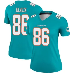 Women's Tarik Black Miami Dolphins No.86 Legend Jersey - Aqua