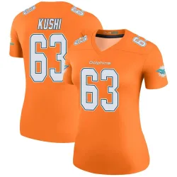 Women's Tedi Kushi Miami Dolphins No.63 Legend Color Rush Jersey - Orange