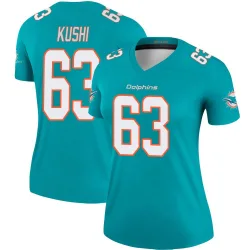 Women's Tedi Kushi Miami Dolphins No.63 Legend Jersey - Aqua