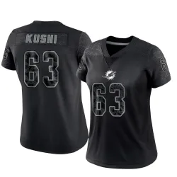 Women's Tedi Kushi Miami Dolphins No.63 Limited Reflective Jersey - Black