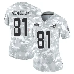 Women's Theo Wease Jr. Miami Dolphins No.81 Limited 2024 Salute to Service Jersey - Arctic Camo