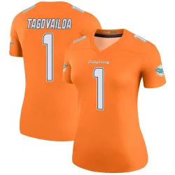 Women's Tua Tagovailoa Miami Dolphins No.1 Legend Color Rush Jersey - Orange