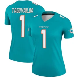Women's Tua Tagovailoa Miami Dolphins No.1 Legend Jersey - Aqua