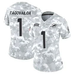Women's Tua Tagovailoa Miami Dolphins No.1 Limited 2024 Salute to Service Jersey - Arctic Camo