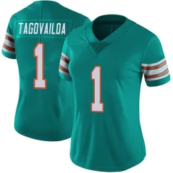 Women's Tua Tagovailoa Miami Dolphins No.1 Limited Alternate Vapor Untouchable Jersey - Aqua