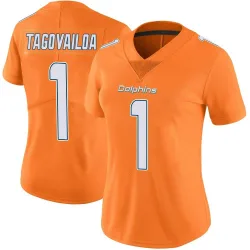Women's Tua Tagovailoa Miami Dolphins No.1 Limited Color Rush Jersey - Orange