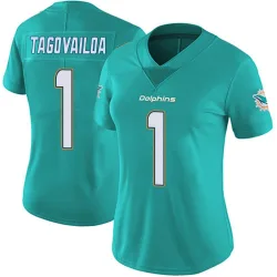 Women's Tua Tagovailoa Miami Dolphins No.1 Limited Team Color Vapor Untouchable Jersey - Aqua