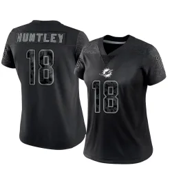Women's Tyler Huntley Miami Dolphins No.18 Limited Reflective Jersey - Black