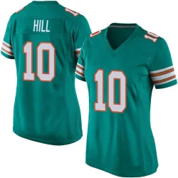 Women's Tyreek Hill Miami Dolphins No.10 Game Alternate Jersey - Aqua