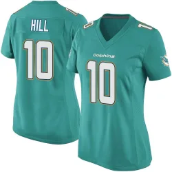 Women's Tyreek Hill Miami Dolphins No.10 Game Team Color Jersey - Aqua