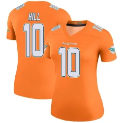 Women's Tyreek Hill Miami Dolphins No.10 Legend Color Rush Jersey - Orange