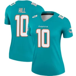 Women's Tyreek Hill Miami Dolphins No.10 Legend Jersey - Aqua