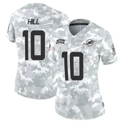 Women's Tyreek Hill Miami Dolphins No.10 Limited 2024 Salute to Service Jersey - Arctic Camo