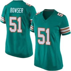 Women's Tyus Bowser Miami Dolphins No.51 Game Alternate Jersey - Aqua