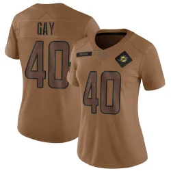 Women's Willie Gay Miami Dolphins No.40 Limited 2023 Salute To Service Jersey - Brown