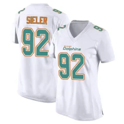 Women's Zach Sieler Miami Dolphins No.92 Game Fashion Jersey - White