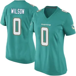 Women's Zach Wilson Miami Dolphins No.0 Game Team Color Jersey - Aqua