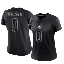 Women's Zach Wilson Miami Dolphins No.0 Limited Reflective Jersey - Black