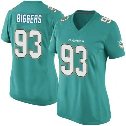 Women's Zeek Biggers Miami Dolphins No.93 Game Team Color Jersey - Aqua