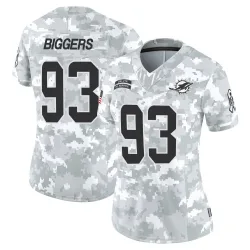 Women's Zeek Biggers Miami Dolphins No.93 Limited 2024 Salute to Service Jersey - Arctic Camo