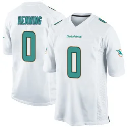 Youth A.J. Henning Miami Dolphins No.0 Game Jersey - White