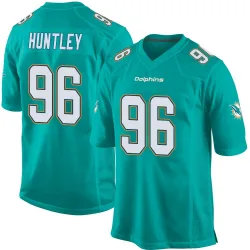Youth Alex Huntley Miami Dolphins No.96 Game Team Color Jersey - Aqua