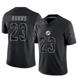 Youth Artie Burns Miami Dolphins No.23 Limited Reflective Jersey - Black