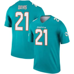 Youth Ashtyn Davis Miami Dolphins No.21 Legend Jersey - Aqua