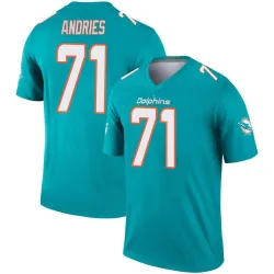 Youth Blaise Andries Miami Dolphins No.71 Legend Jersey - Aqua