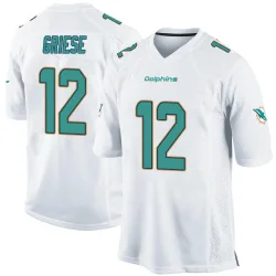 Youth Bob Griese Miami Dolphins No.12 Game Jersey - White