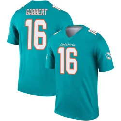 Youth Brett Gabbert Miami Dolphins No.16 Legend Jersey - Aqua