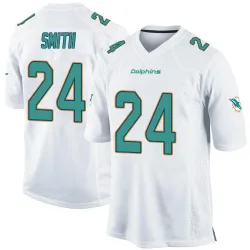 Youth Cam Smith Miami Dolphins No.24 Game Jersey - White