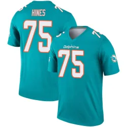 Youth Chasen Hines Miami Dolphins No.75 Legend Jersey - Aqua