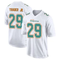Youth Dante Trader Jr. Miami Dolphins No.29 Game Fashion Jersey - White