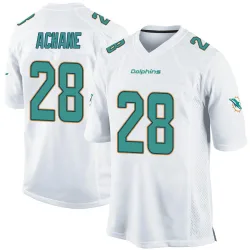 Youth De'Von Achane Miami Dolphins No.28 Game Jersey - White