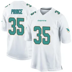 Youth Deneric Prince Miami Dolphins No.35 Game Jersey - White